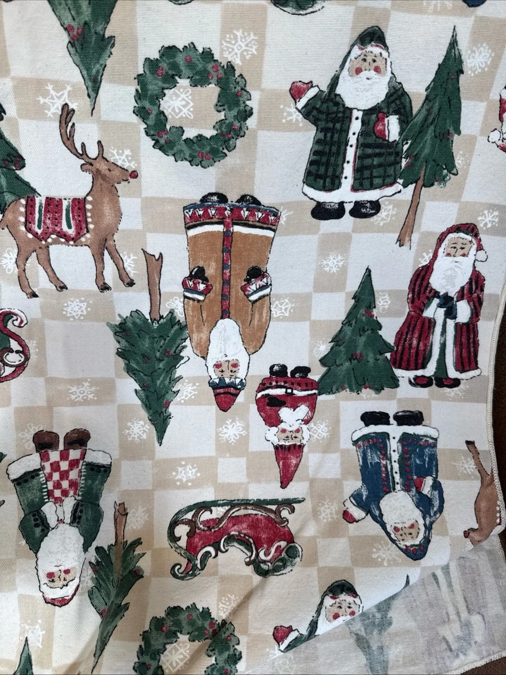 Vintage Christmas With Santa Tablecloth. 90x58 Holidays decor dining